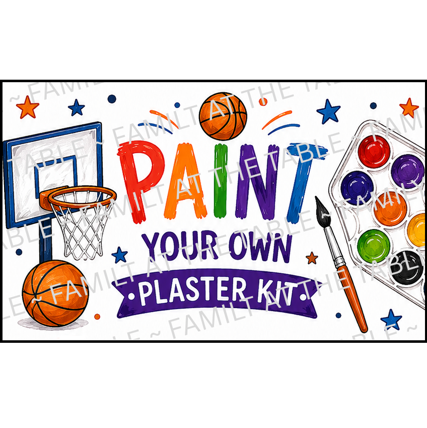 Basketball - Paint Your Own Plaster Kit Printable Packaging Insert Backing Cards – Digital Download