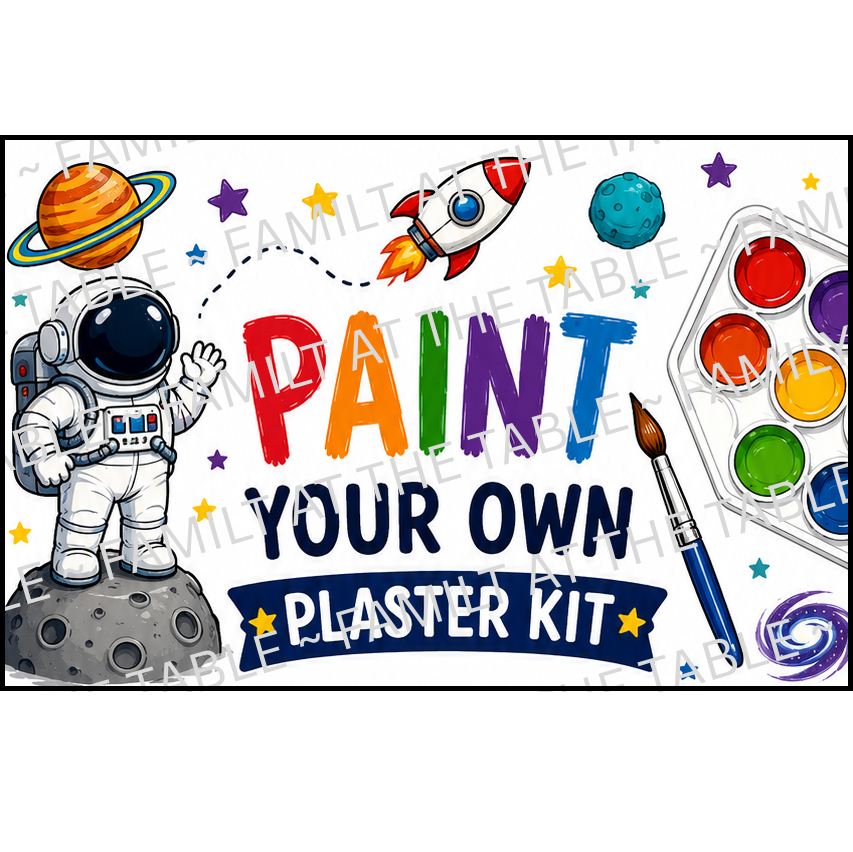 Outer Space - Paint Your Own Plaster Kit Printable Packaging Insert Backing Cards – Digital Download