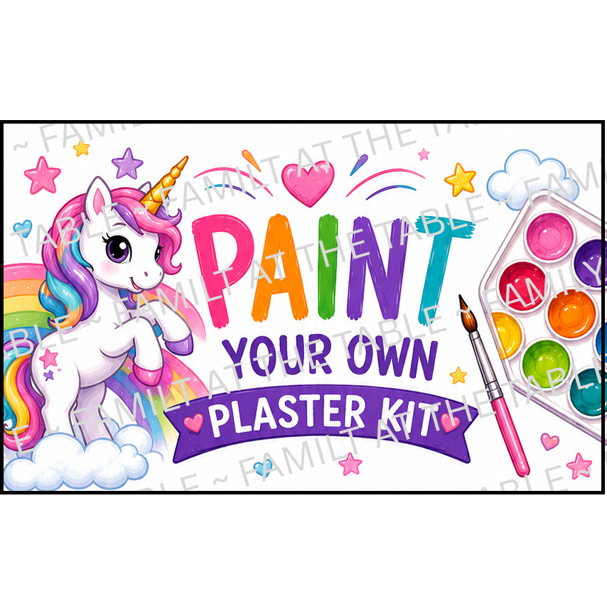 Unicorn - Paint Your Own Plaster Kit Printable Packaging Insert Backing Cards – Digital Download
