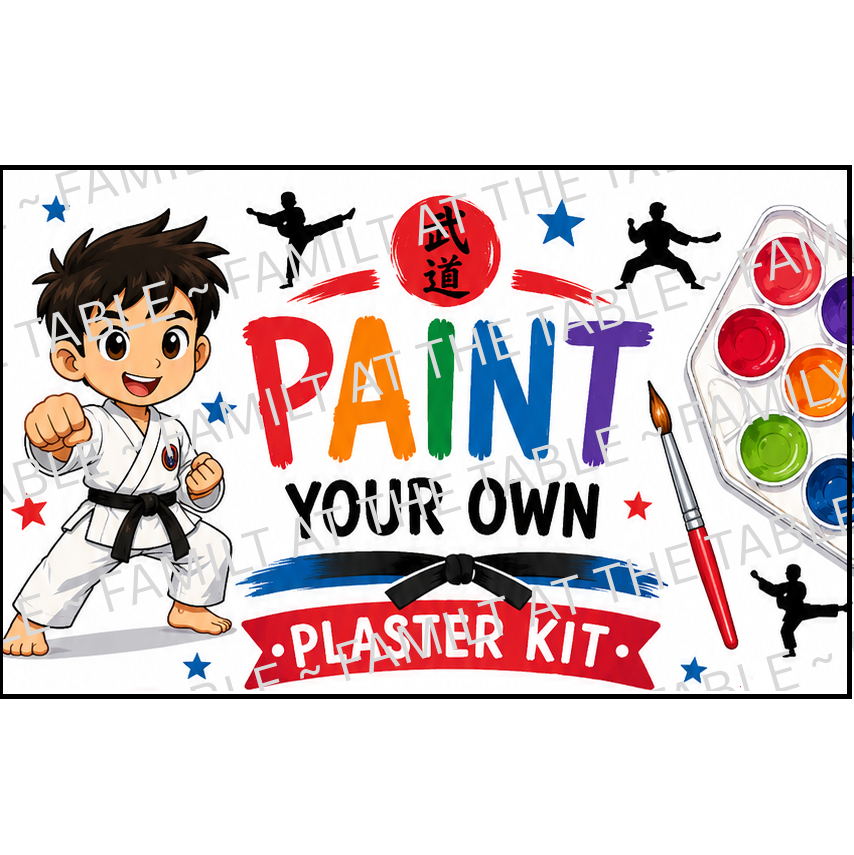 Karate - Paint Your Own Plaster Kit Printable Packaging Insert Backing Cards – Digital Download