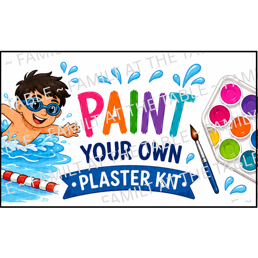 Swimming / Swimmer - Paint Your Own Plaster Kit Printable Packaging Insert Backing Cards – Digital Download
