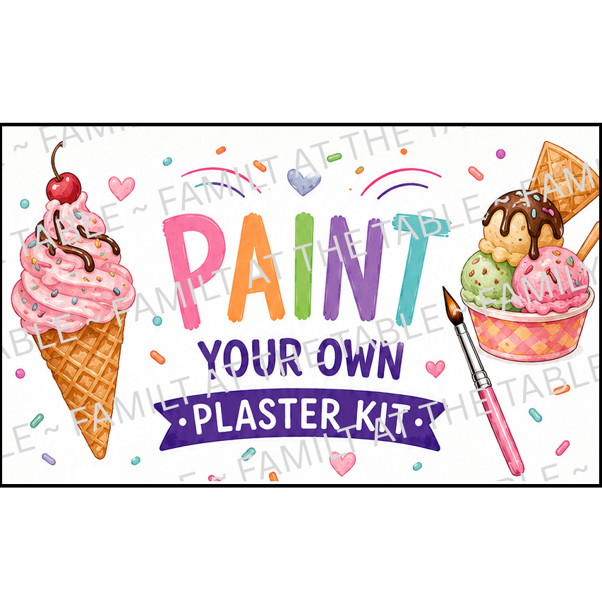Ice Cream Cones - Paint Your Own Plaster Kit Printable Packaging Insert Backing Cards – Digital Download
