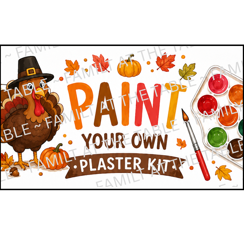 Thanksgiving - Paint Your Own Plaster Kit Printable Packaging Insert Backing Cards – Digital Download