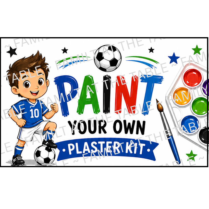 Soccer - Paint Your Own Plaster Kit Printable Packaging Insert Backing Cards – Digital Download