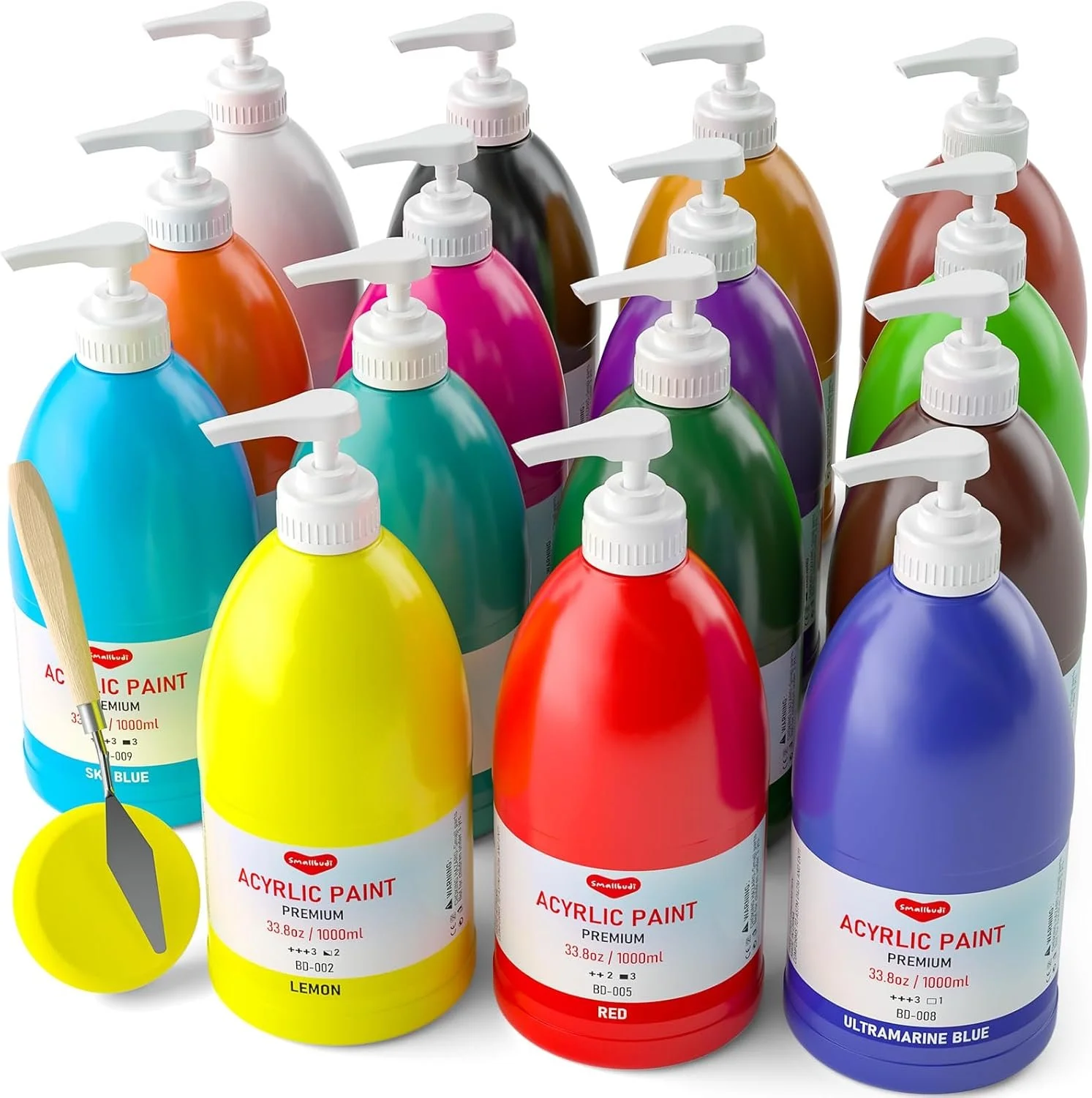 Acrylic Paint Set - 15 Colors 33.8oz (1000ml)
