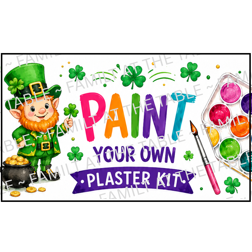 St. Patrick's Day - Paint Your Own Plaster Kit Printable Packaging Insert Backing Cards – Digital Download
