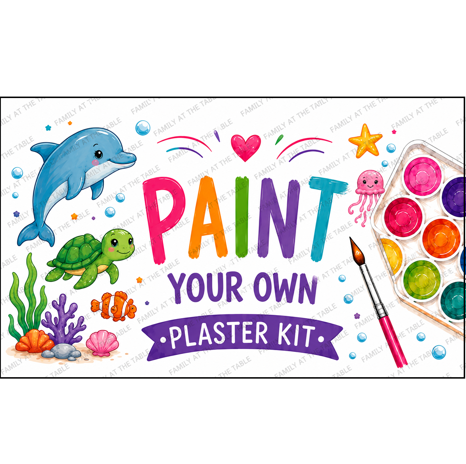 Under The Sea - Paint Your Own Plaster Kit Printable Packaging Insert Backing Cards – Digital Download