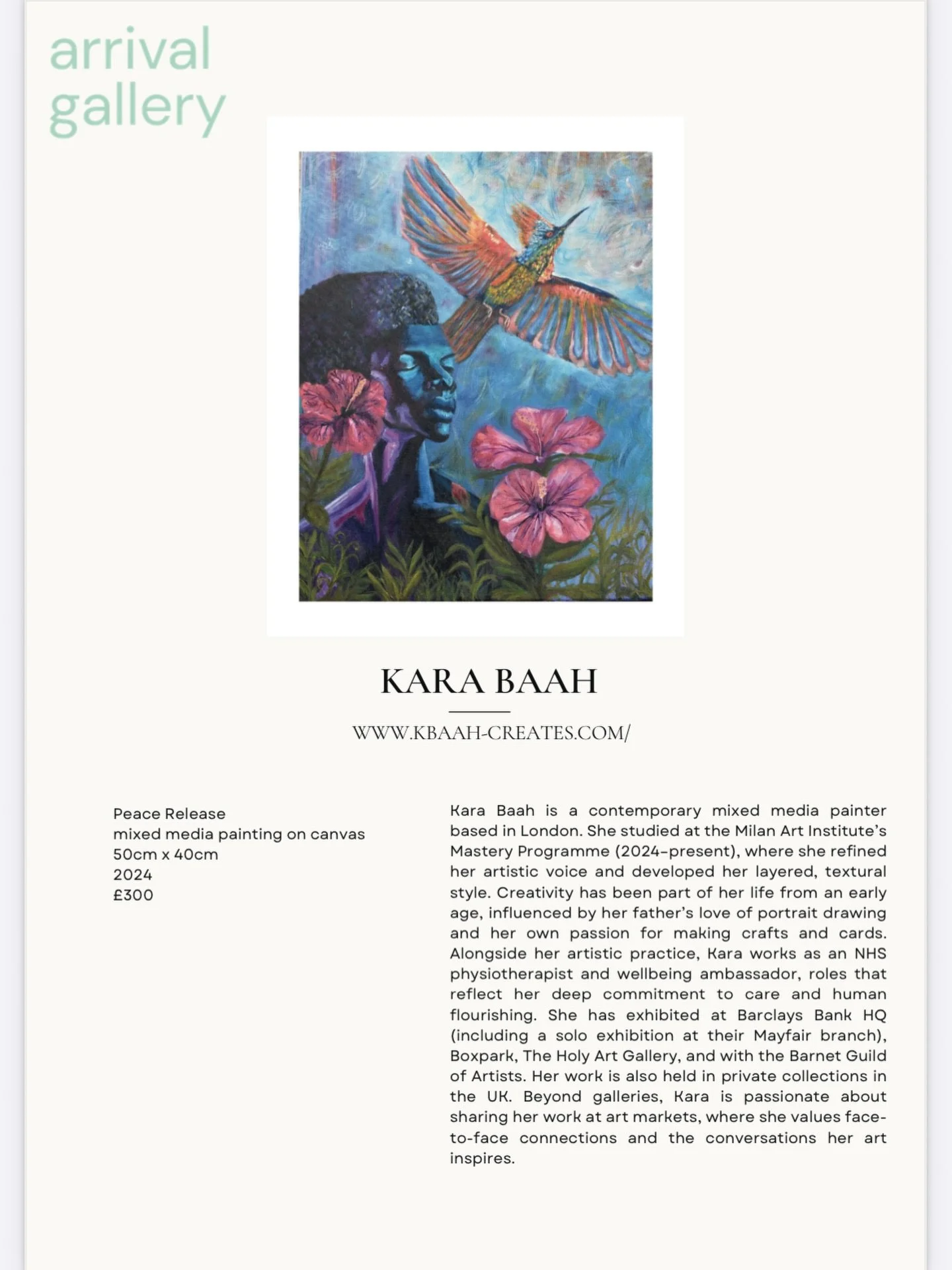 Peace, Release
This piece explores the quiet power of letting go and letting God. Peace, Release invites the viewer into a moment of surrende, where tension softens, breath deepens, and the body is freed from what it has been holding. Through gentle 