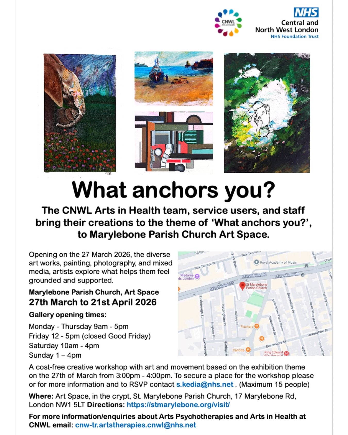 WHAT ANCHORS YOU? ⚓️

I&rsquo;m excited to share a powerful collective exhibition by the  @cnwlnhs Art in Health Team, created alongside service users and staff.

Through painting, photography, and mixed media, this exhibition explores a simple but p