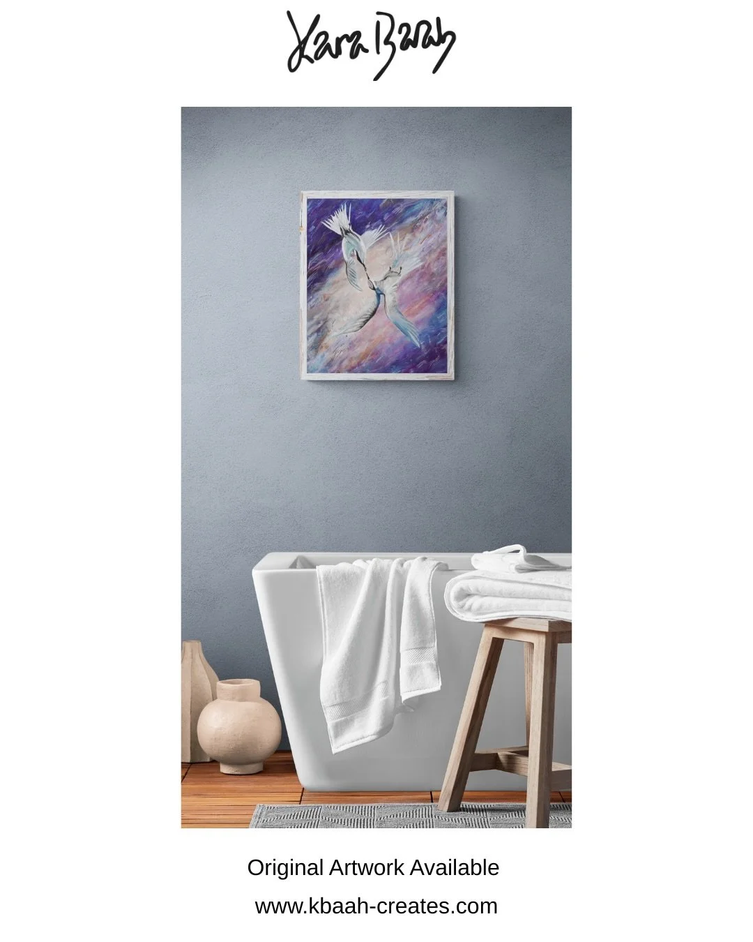 Falling and Rising 🕊️
Mixed media on canvas

Suspended between letting go and lifting up.

Two birds meet in motion &mdash; a dance of trust, freedom, and quiet connection.
Carried by unseen currents, held in something greater.

A reminder that ther