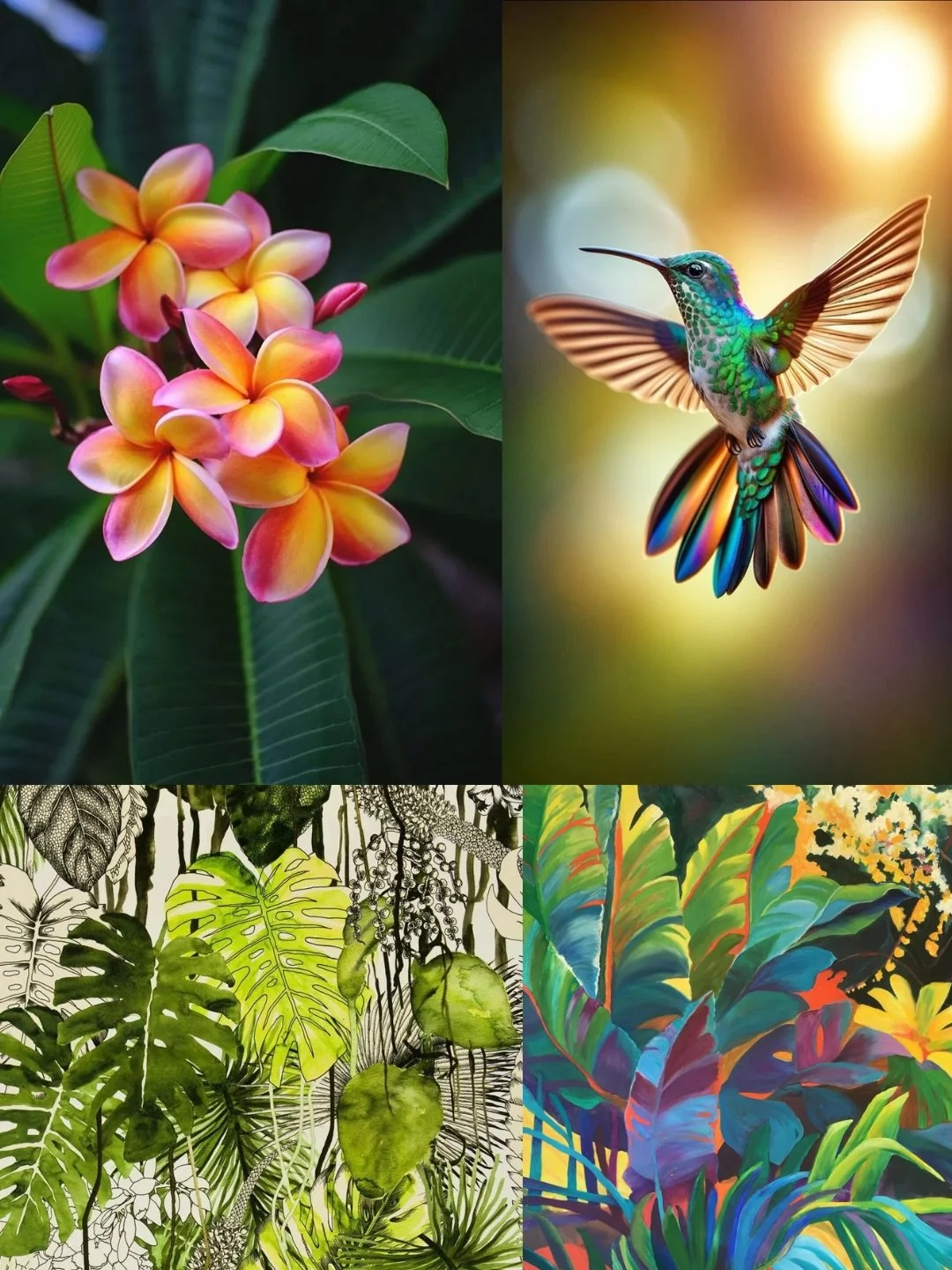 Lately I&rsquo;ve been gathering inspiration through little Pinterest mood boards filled with the things I naturally gravitate towards bright tropical colours, glowing skies, rich textures, movement, and of course&hellip; hummingbirds ✨🌺🕊️

I love 