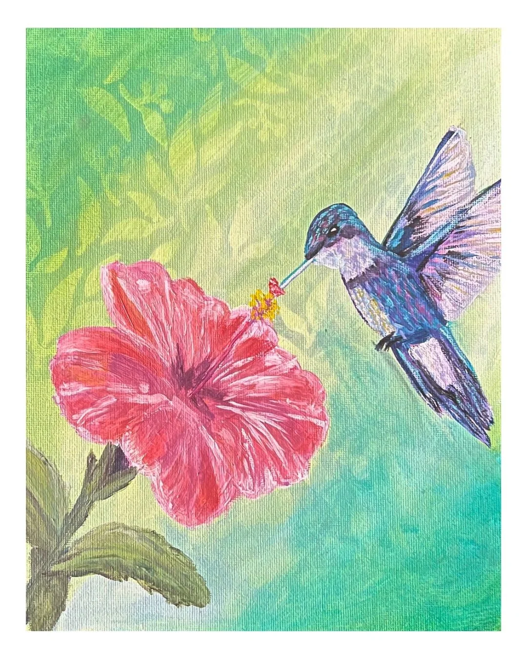 A hummingbird taking a sip from the plant the Father so lovingly created 🌿
A gentle reminder of the beauty, detail, and care woven throughout creation. #hummingbird #tropicalplants #vibrantart #hopefilledart