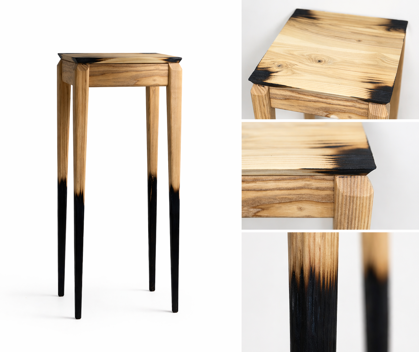 CINDER (diminishing structure series)- Ash, charred and wax finish