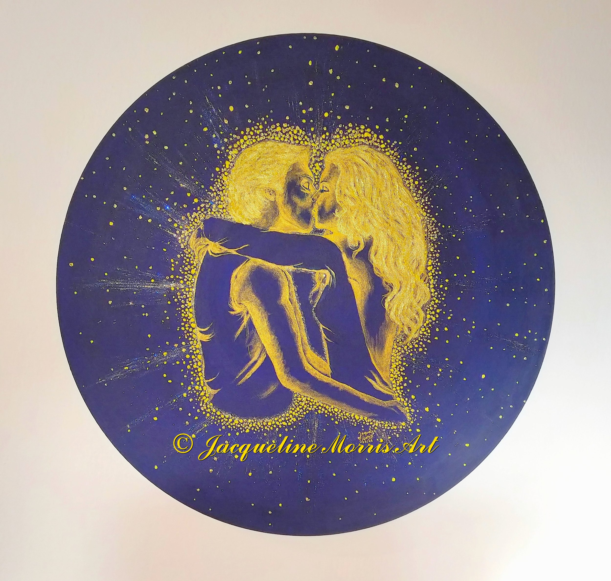 05. Auftrag Liebespaar - 09-07.22 - 70cm Durchmesser - Acryl Malglitter auf Leinwand1 .jpg