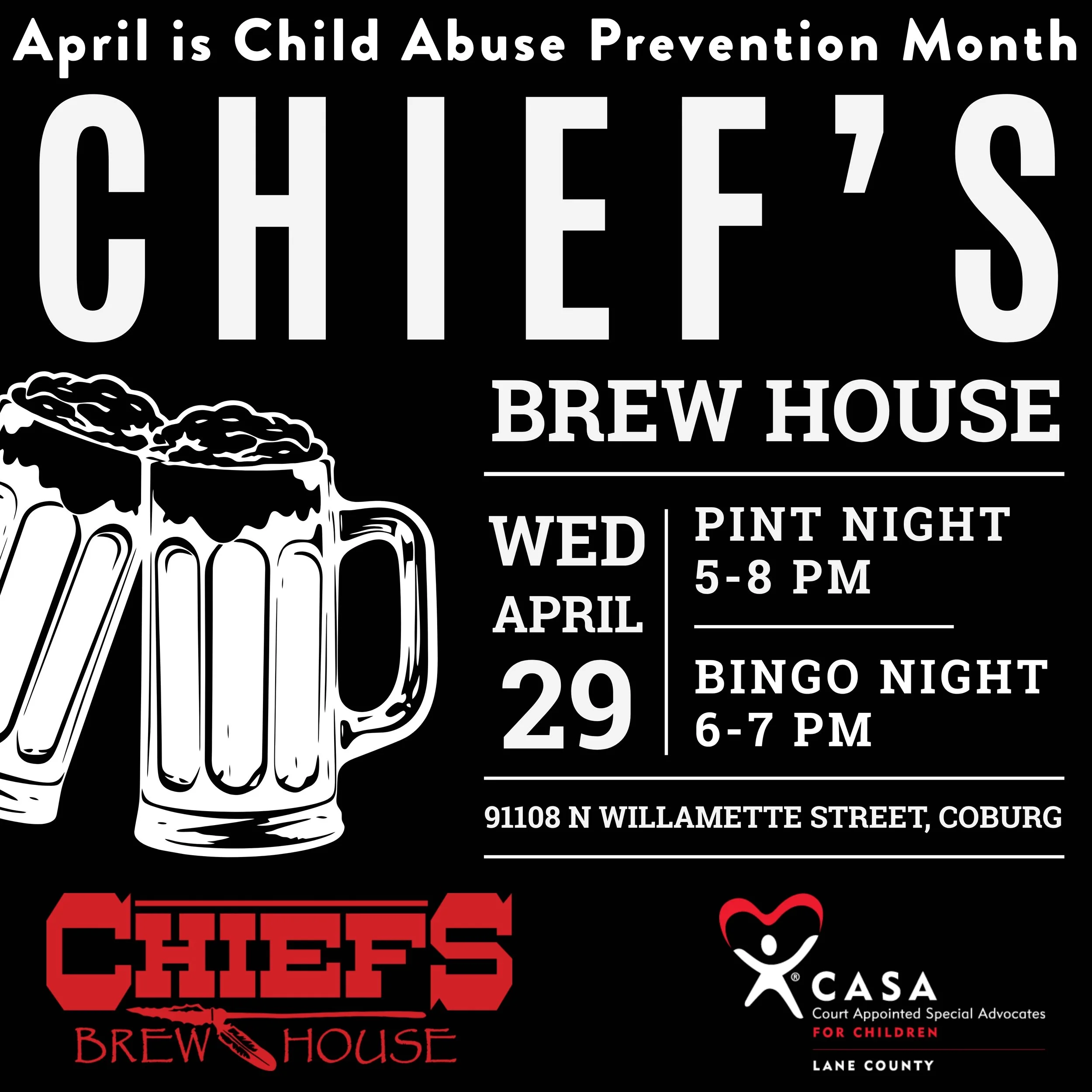 Chief's Brewhouse Pint Night & Bingo