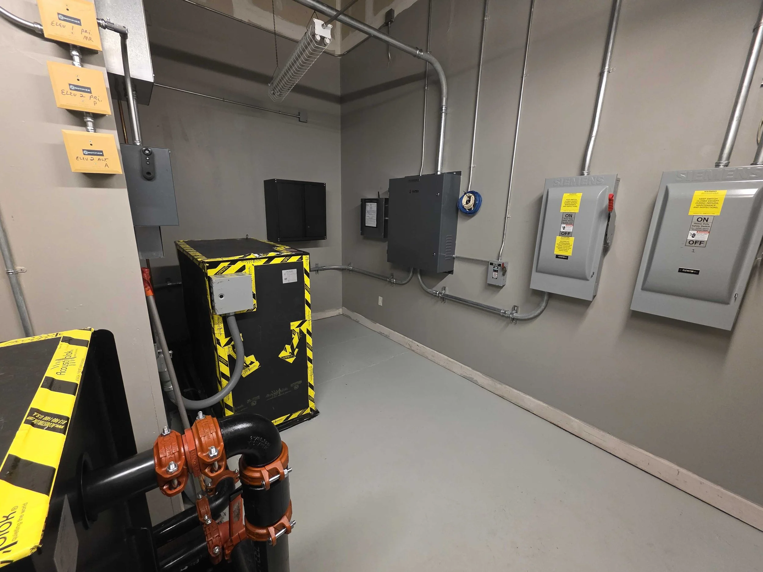 Elevator modernization can include a machine room cleanup and mechanical improvement.