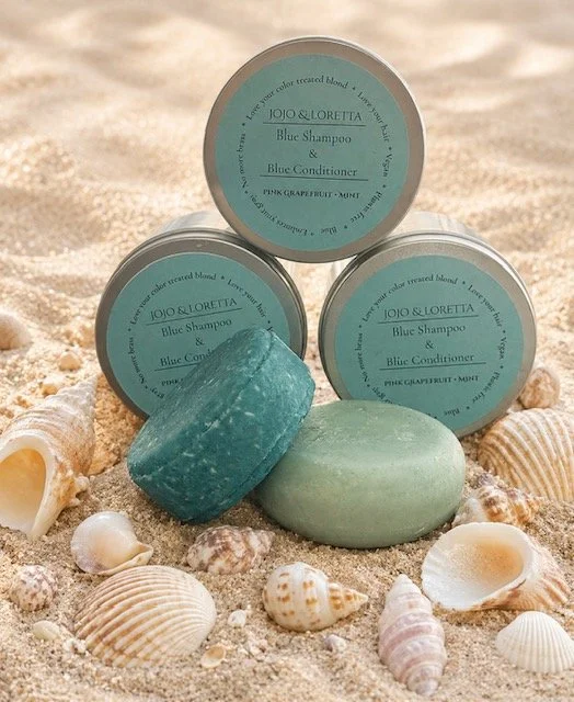 Blue Shampoo + Conditioner   Scented with Pink Grapefruit + Mint