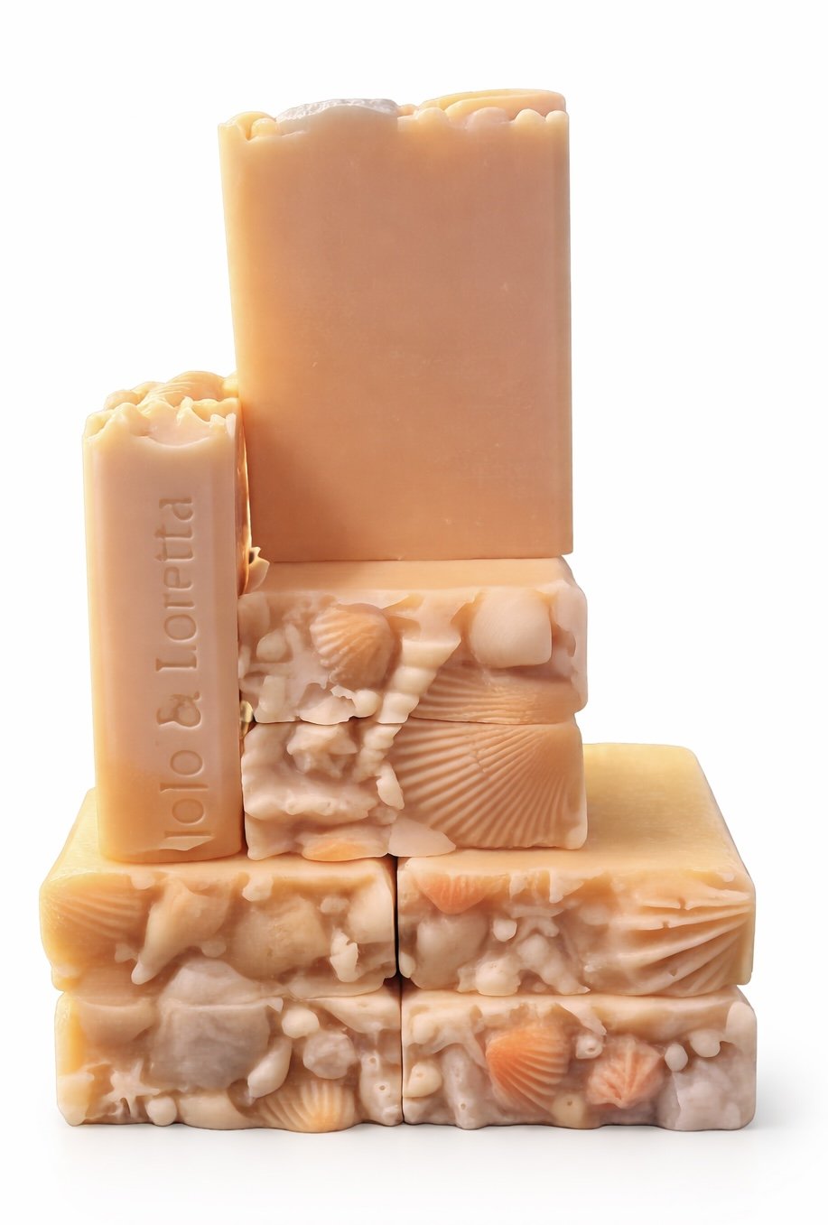 Simply Lemon with Goat Milk & Tallow, adorned with a Sea Shell design