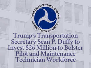 WASHINGTON, D.C. — U.S. Transportation Secretary Sean P. Duffy today announced the Federal Aviation Administration (FAA) is investing $26 million to develop the next generation of aviation professionals. The investments will strengthen the workforce 