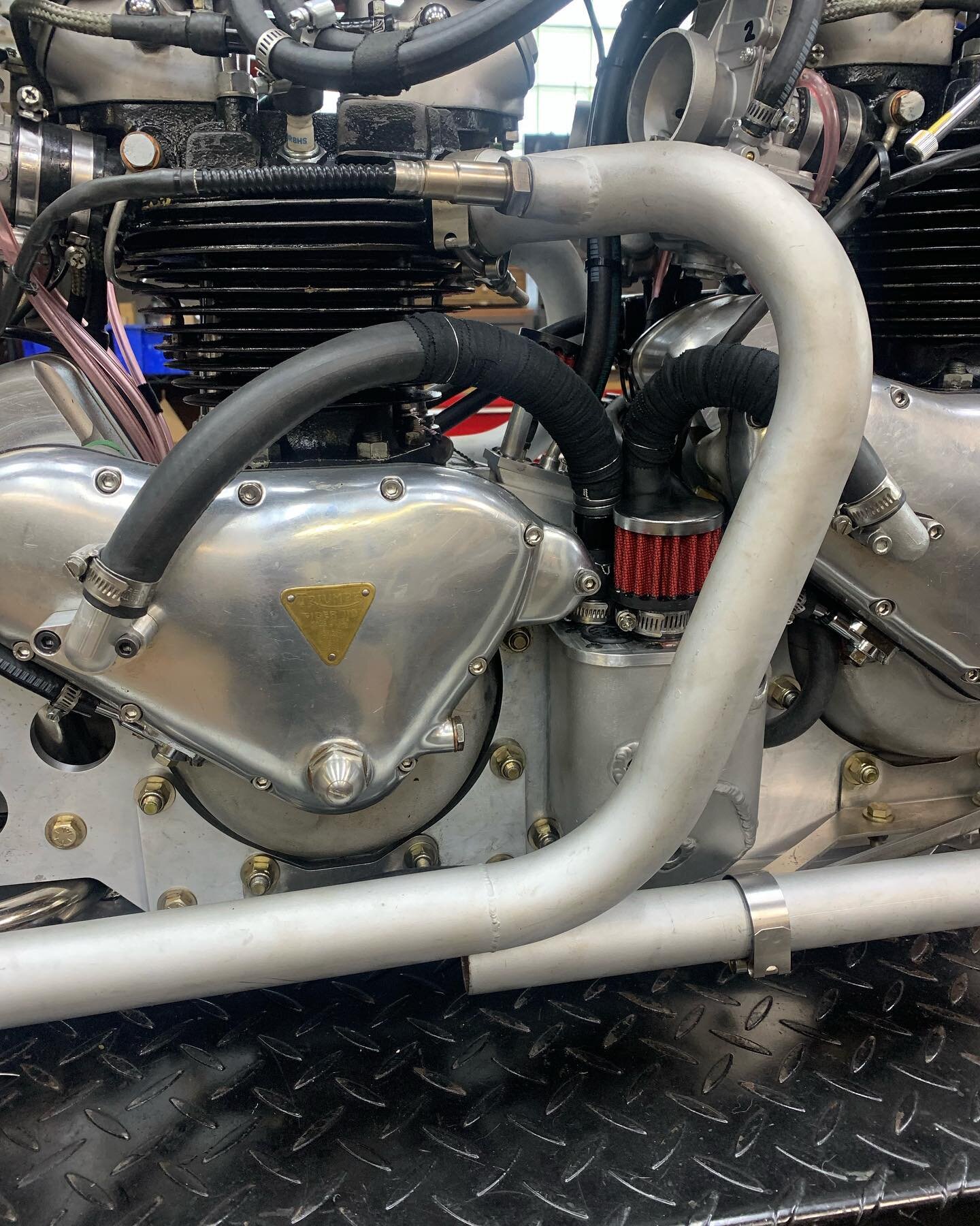 New contained crank case breather box. Really jammed in there!