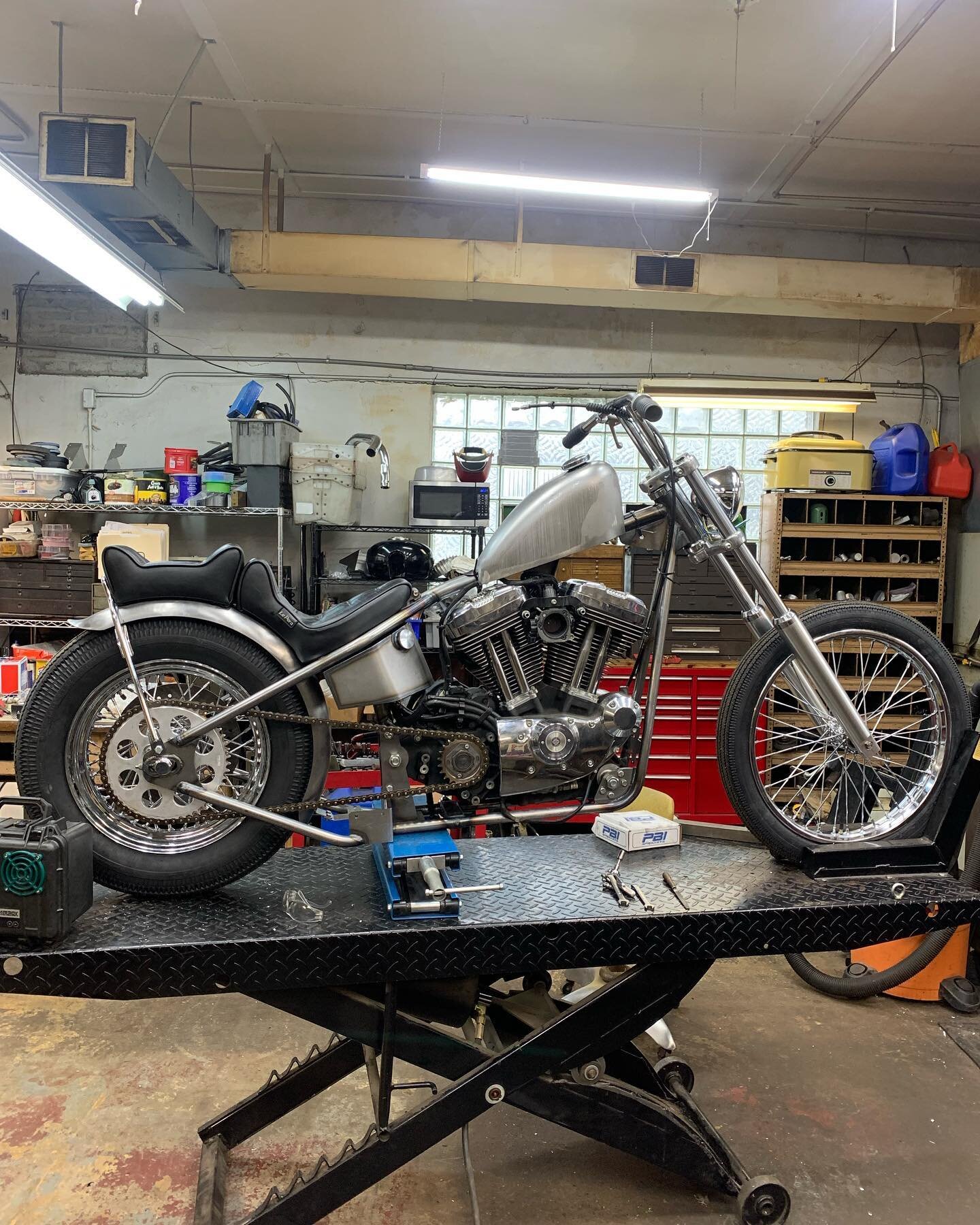 A little before and after on my latest project.  The new @thegasbox full frame for rubber mount sportsters is the best thing that could have happened to this super ugly 2008-1200.  Trying to finish this running and riding but totally raw for @fuelcle
