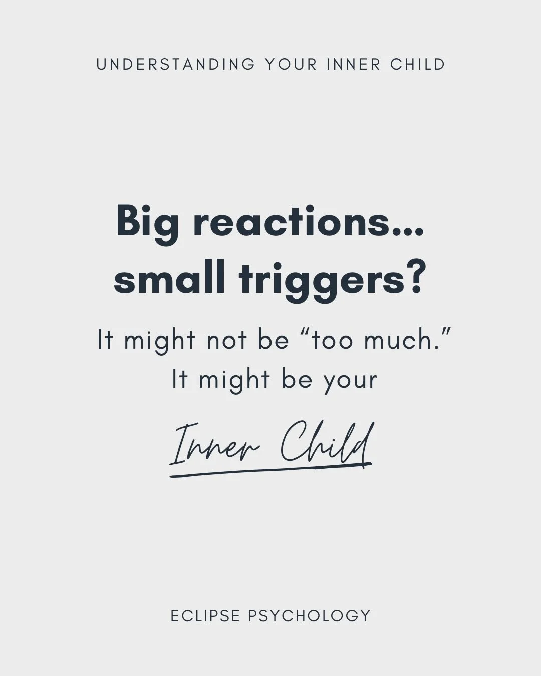 Big reactions don&rsquo;t come out of nowhere.
Sometimes, they come from parts of us that learned long ago how to cope, protect, or seek connection.

When we slow down and get curious instead of critical, something shifts.

Instead of asking: &ldquo;