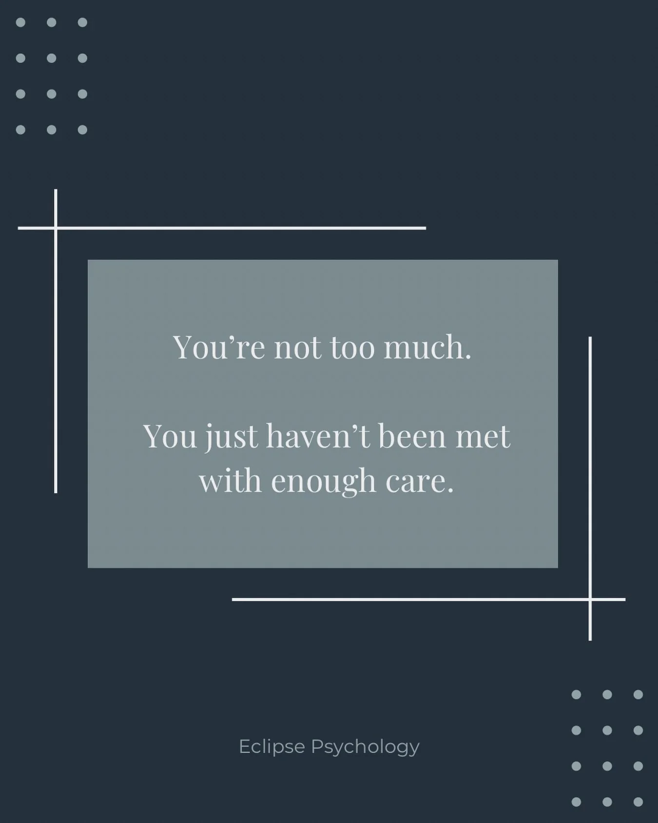 You were never &ldquo;too much.&rdquo;

You were just in spaces that didn&rsquo;t know how to hold you.

Over time, that can make you question yourself&mdash;your emotions, your needs, your voice.

Therapy is a space where you don&rsquo;t have to shr