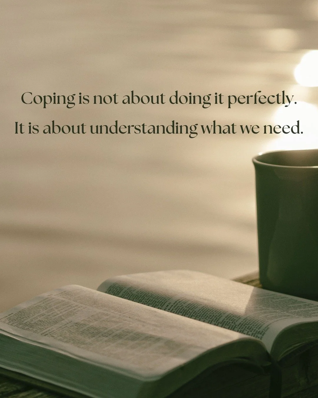 Coping is not about doing it perfectly.

It&rsquo;s about learning to pause, notice what we&rsquo;re feeling, and understand what we actually need in that moment.

Sometimes we need rest.
Sometimes we need connection.
Sometimes we need comfort.
Somet