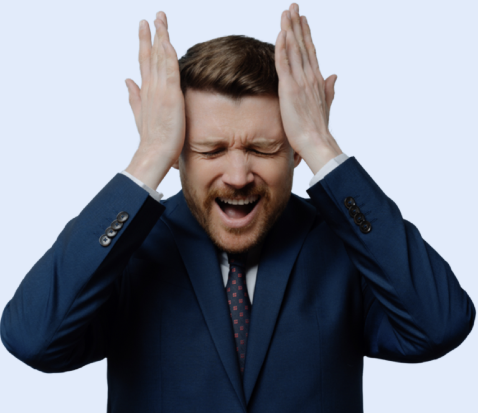 Stressed out man in suit