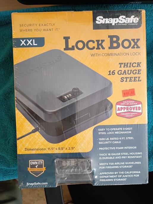 SnapSafe Combination Lock Box, XX-Large, Black - 75250   upc 851529004570
