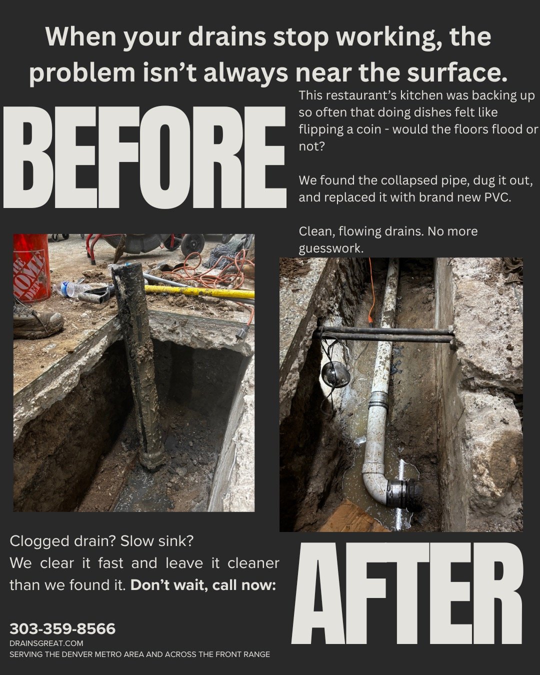 Water backing up again and again? The real issue might be buried deep underground. π³οΈ
This home had a collapsed pipe — we found it, fixed it, and left it cleaner than we found it.
π§ No more flooding. No more guessing.
π Call now before it