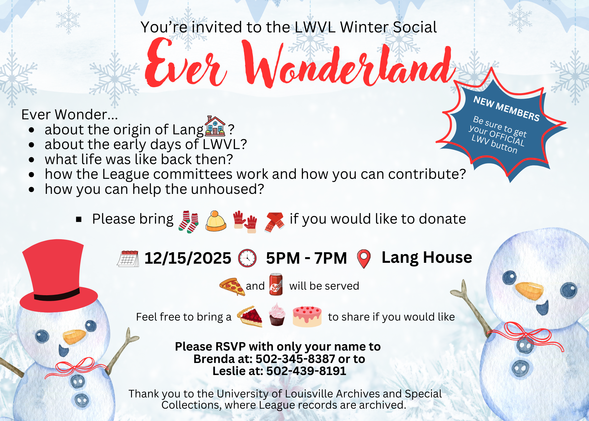 LWV Louisville Winter Social