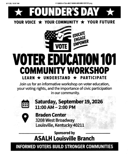 Voter Education 101 Community Workship