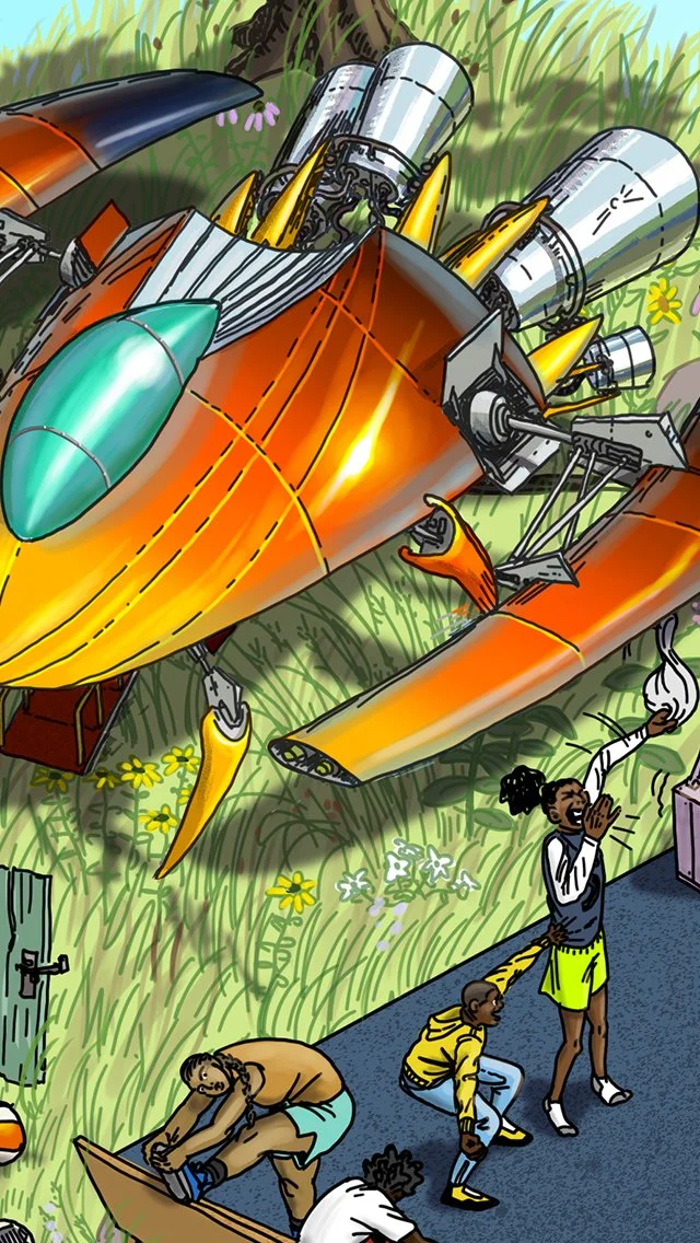 Space Jumper basketball spectators