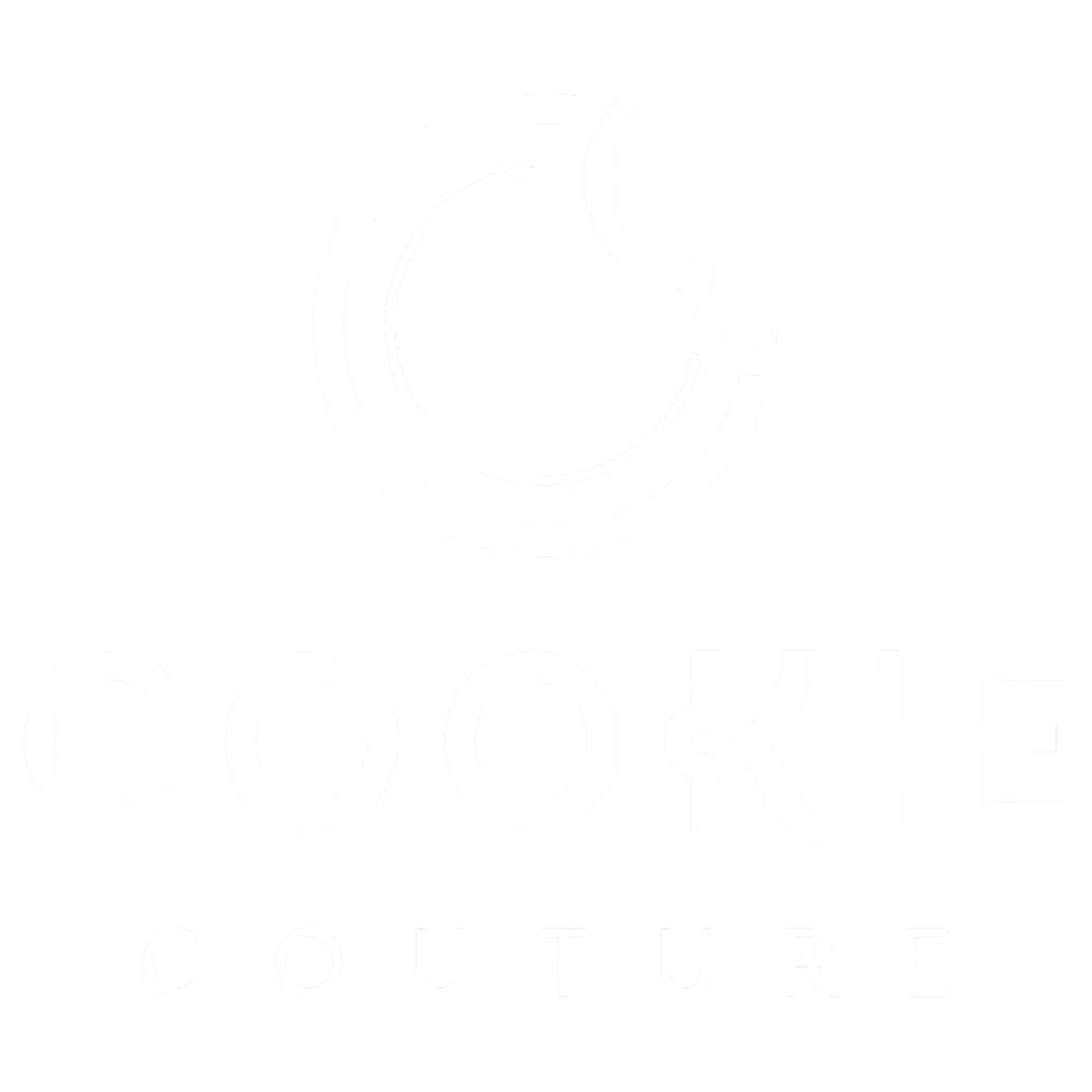 Schwarz-weiß Logo mit einer stilisierten Schnecke und den Worten "Cookie Couture" darunter.