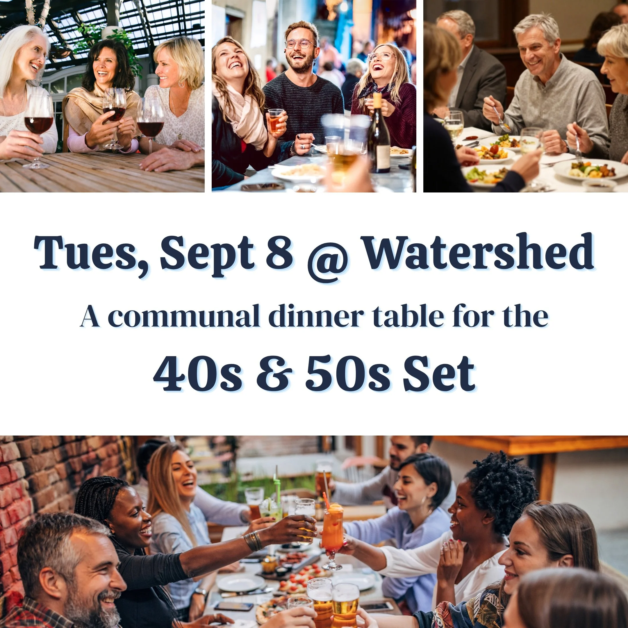 Socialize Without Lifting a Finger

Cancel your delivery and put down the remote on Tuesday, September 8.

Join our communal dining table at Watershed in Mill Valley, instead.