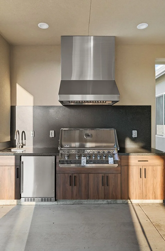 outdoor kitchen with built-in barbecue