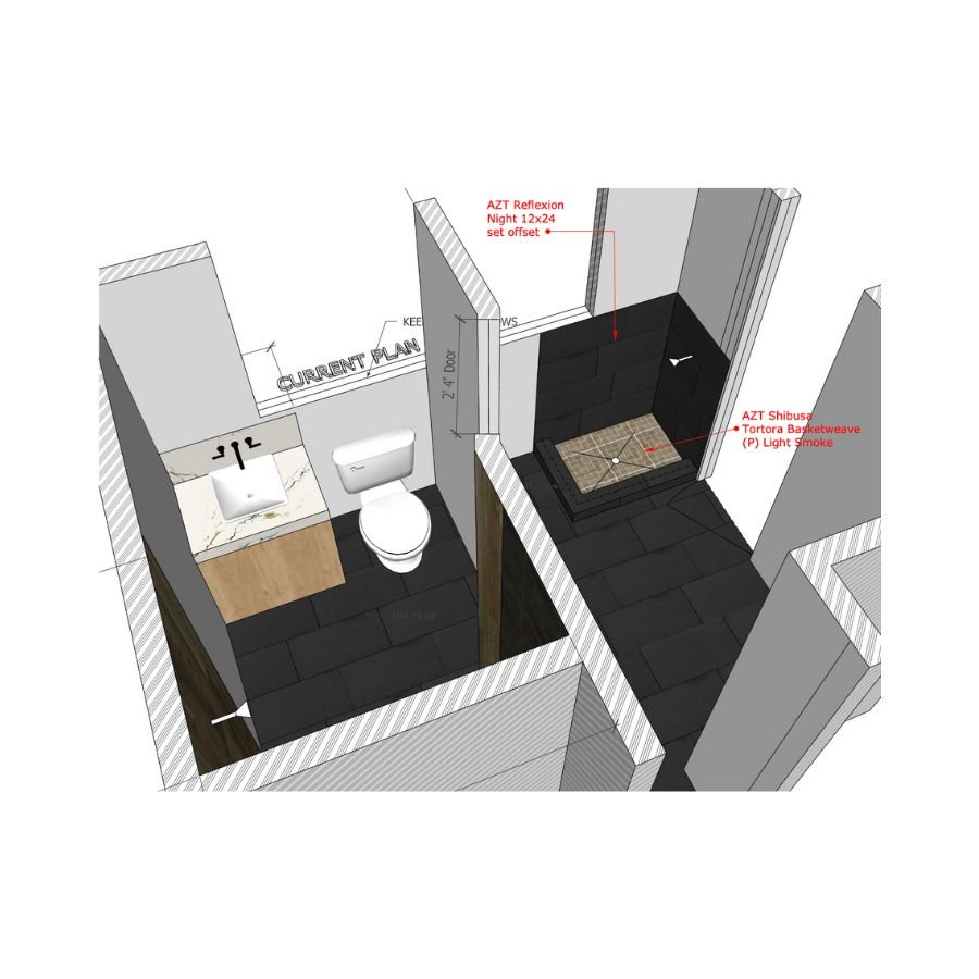 Bathroom tile contractor's design documents