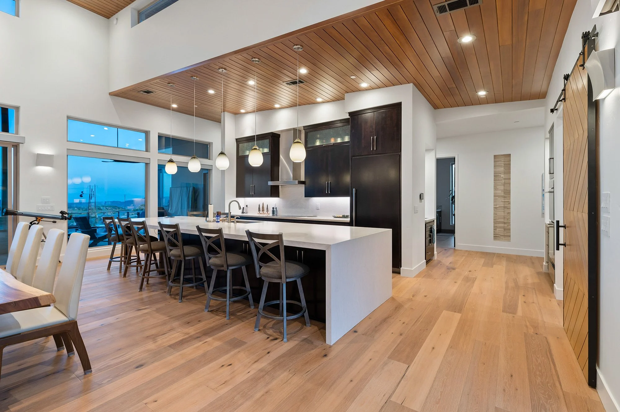 Modern luxury kitchen with dolomite slab countertops