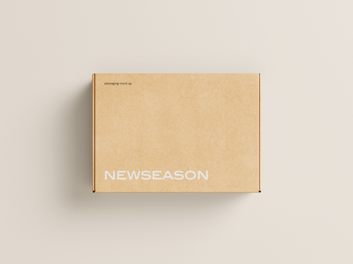 Brown cardboard packaging box with "NEWSEASON" text in white