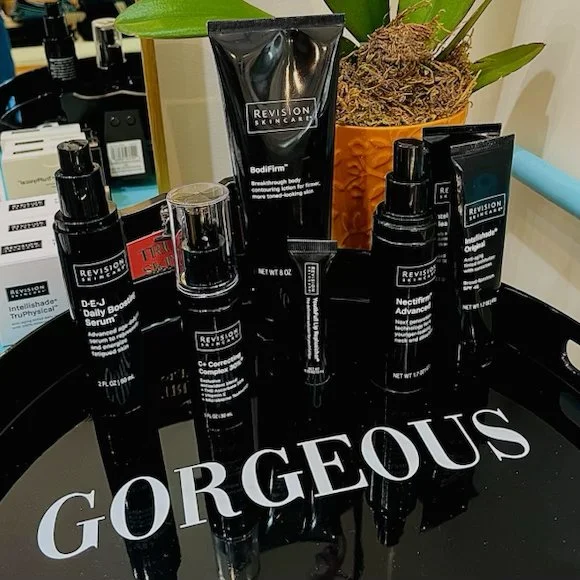 Revision Skincare product assortment at True Skin Beauty Lunch & Learn event
