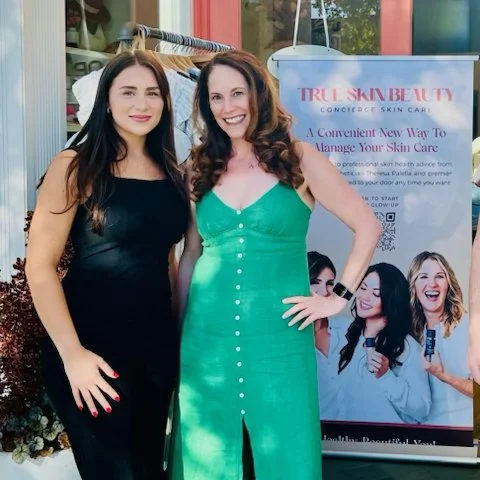 True Skin Beauty founder Theresa Palella with client at Bella Boutique Marin