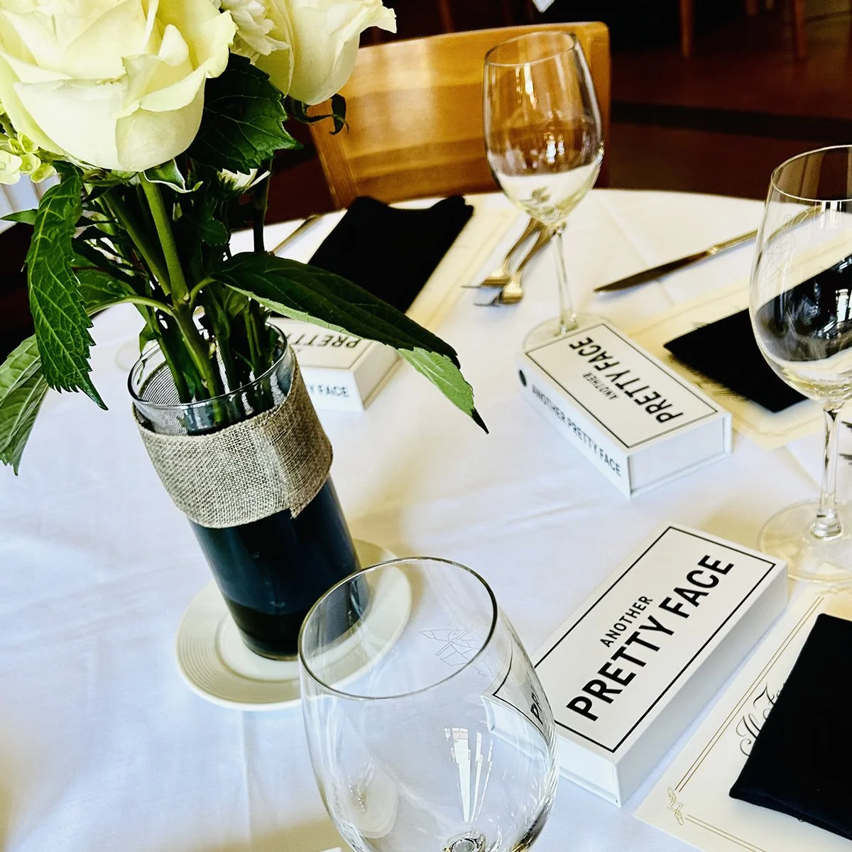 Table setting at RH Rooftop Restaurant in Marin