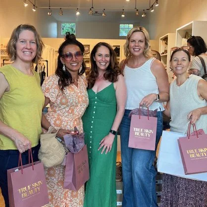 Real True Skin Beauty clients with founder Theresa Palella