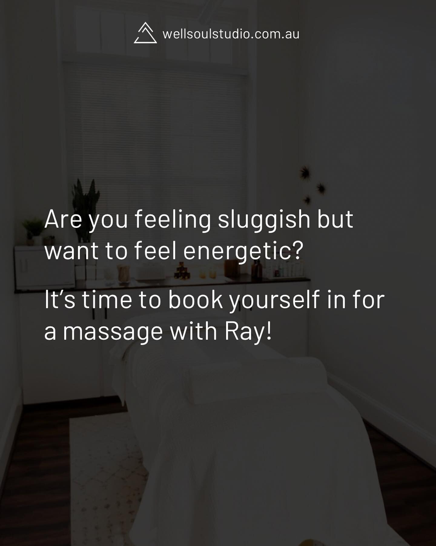Ray still has a few appointments available this week! 💆 

Head to our website to book yours before they get snatched up! 
🔗 https://www.wellsoulstudio.com.au/services-1
Or call us in store on (03) 4411 7821 📞 

.
.
.

#massage #softtissuemassage #