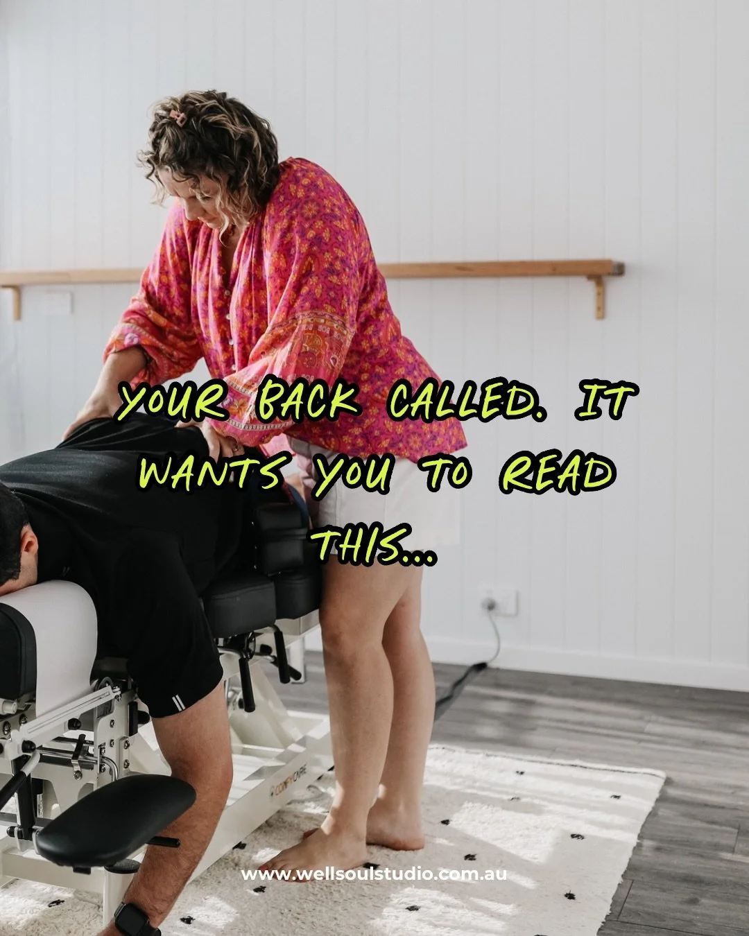 Not just backs. Not just pain. It&rsquo;s about you.

Thoughtful, individual care with a team who genuinely cares.

Ready to book? Link in bio.

#WellSoulStudio #EchucaMoama #EchucaChiropractor