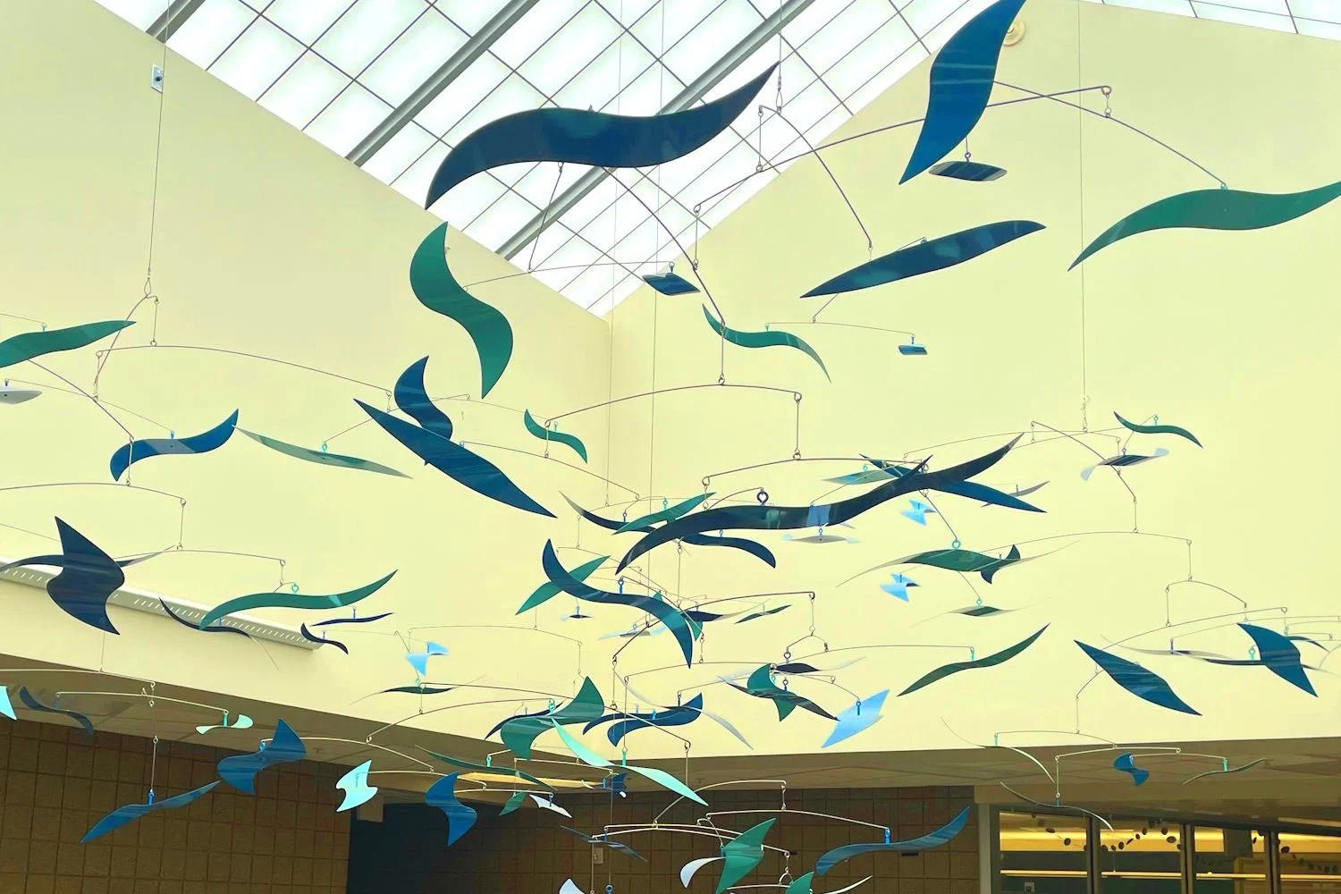 blue waves hanging mobile art installation modmobiles slider.jpg