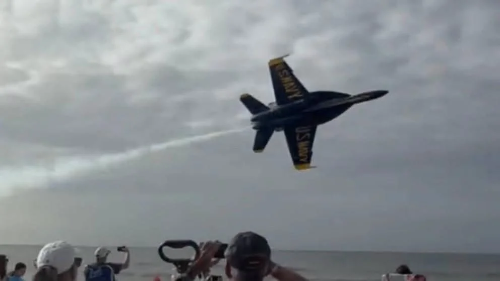 Blue Angels Reviewing Low-Altitude Pass Over Pensacola Beach