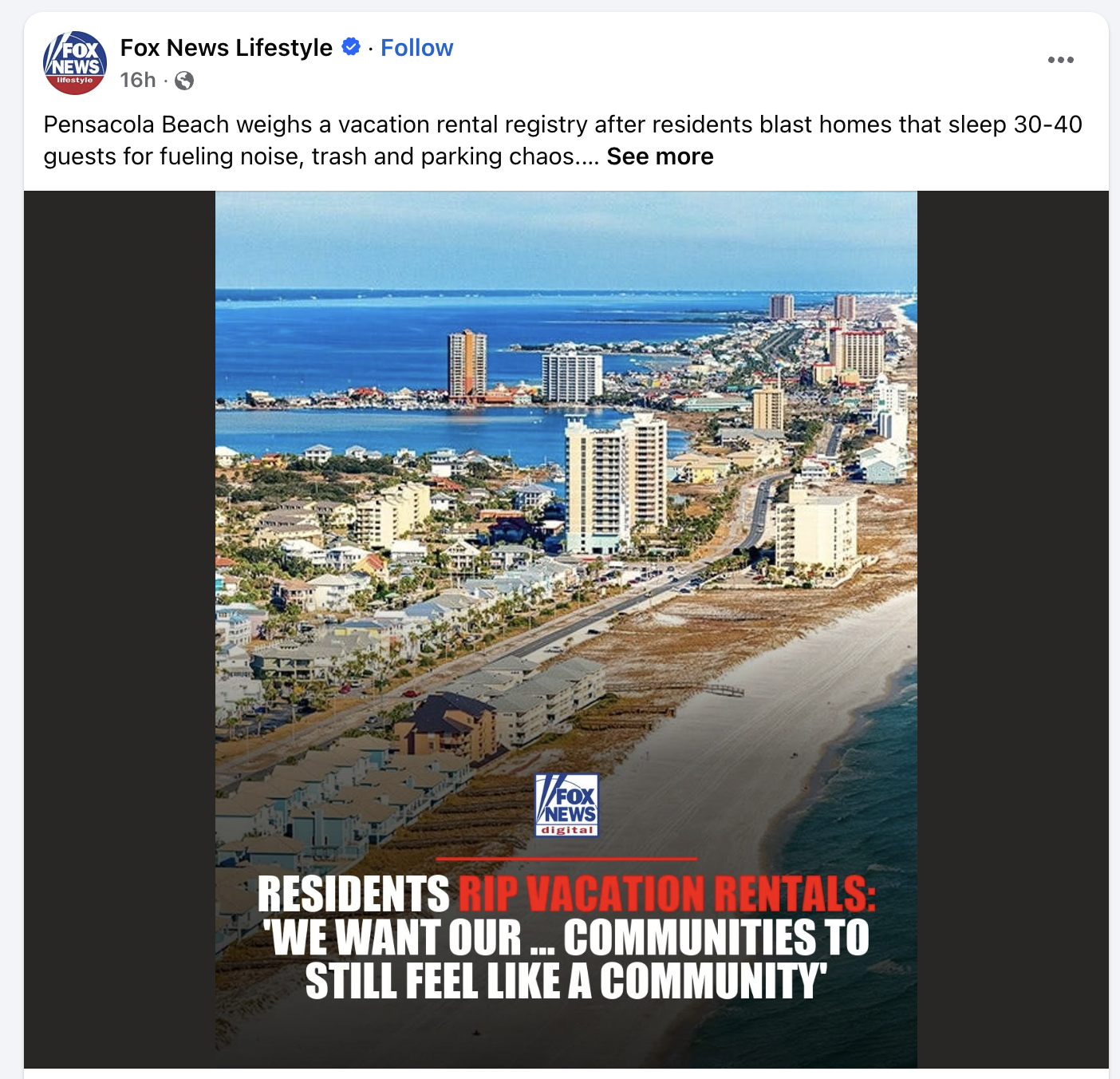 Pensacola Beach Lands in the National Spotlight Over Short-Term Rental Debate
