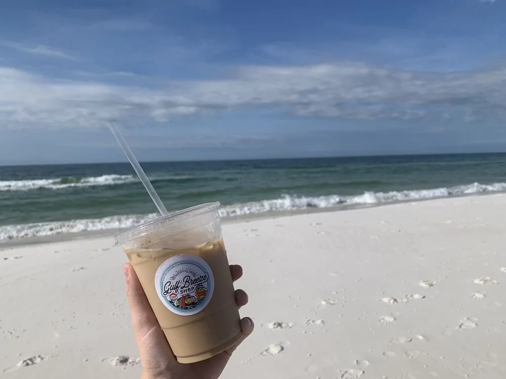 Iced coffee near the beach